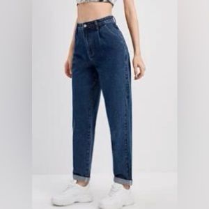 Blue High Rise Mom Jeans